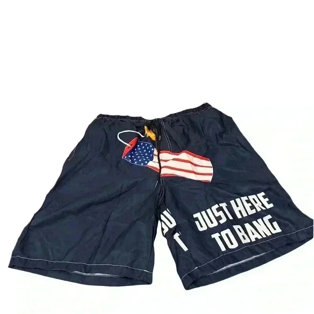 NWOT GAG GIFT FUNNY MENS BASKET BALL SHORTS FOURTH OF JULY THEME SIZE L - 2X